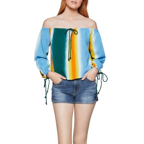 NWT BCBGeneration Faded Stripe Balloon Top - Picture 1 of 6